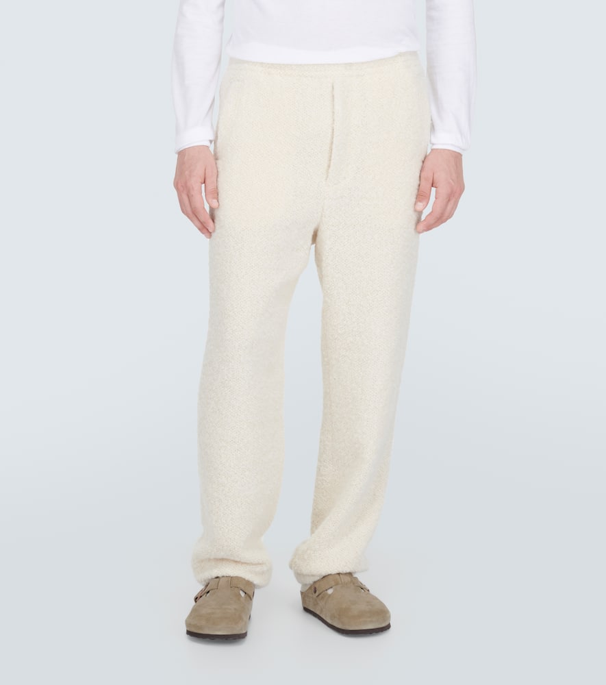 Shop Auralee Straight Leg Wool And Alpaca Blend Pants In White