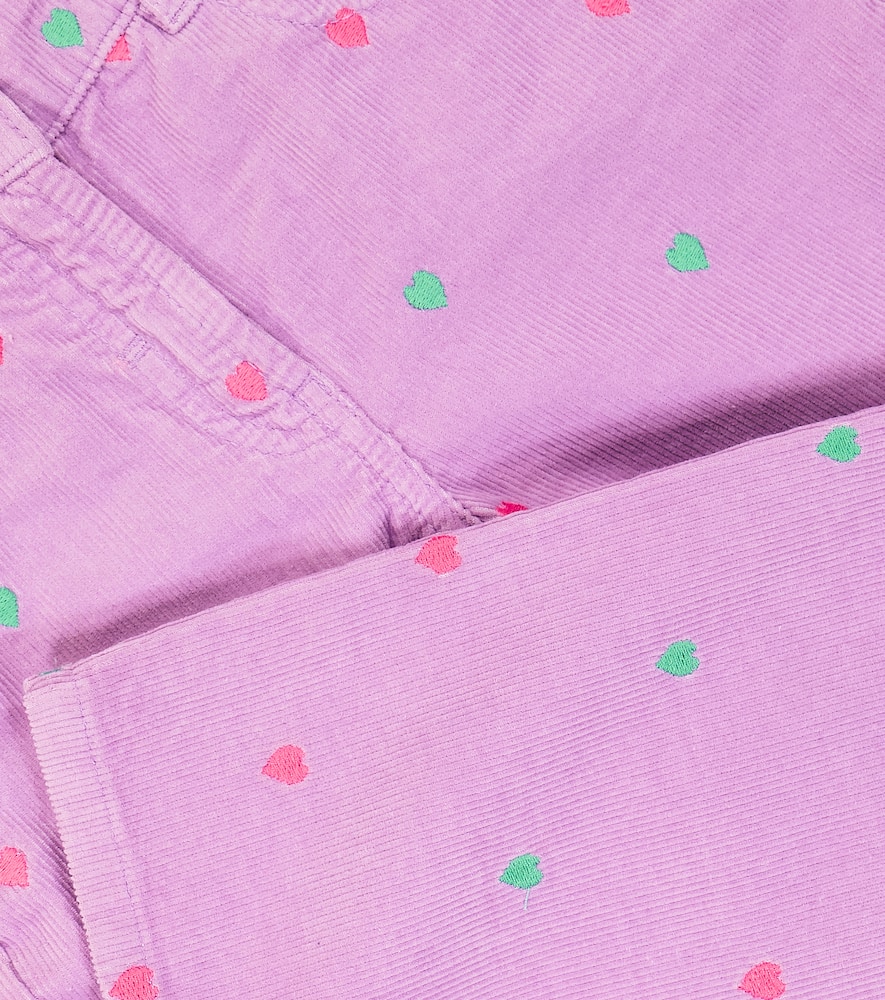 Stella Mccartney Embroidered Cotton Jeans In Pink