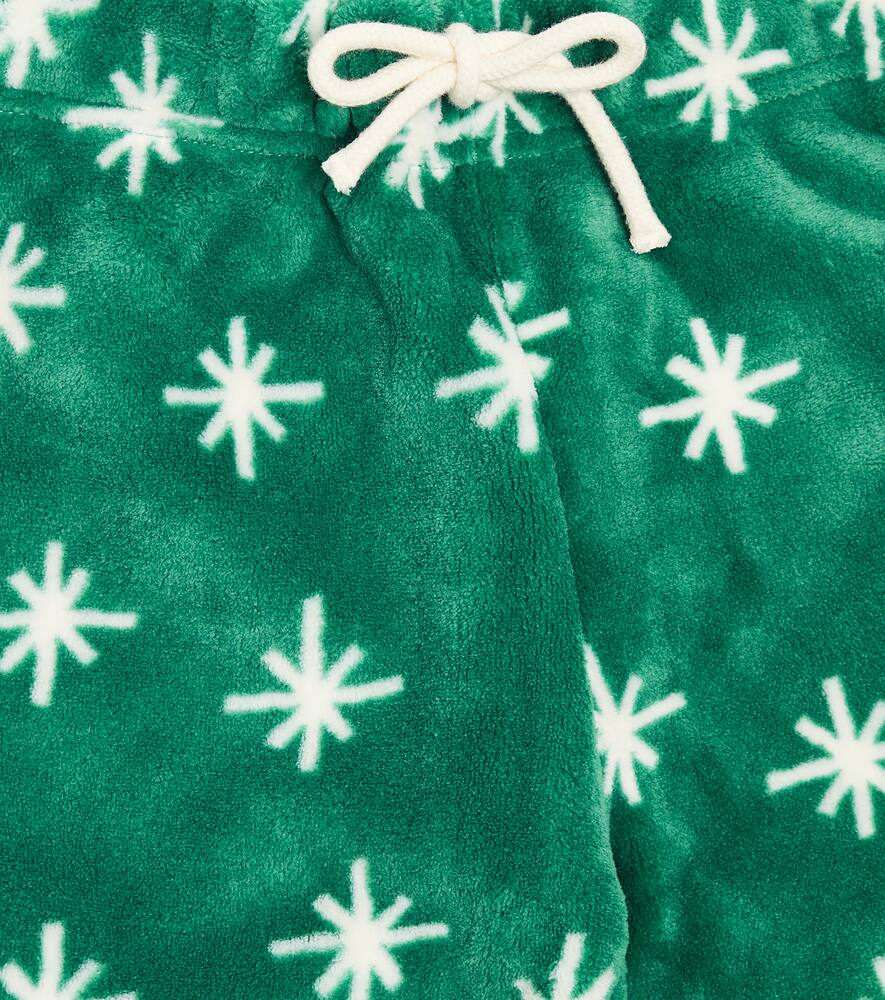 SNOW POLAR印花抓绒运动裤