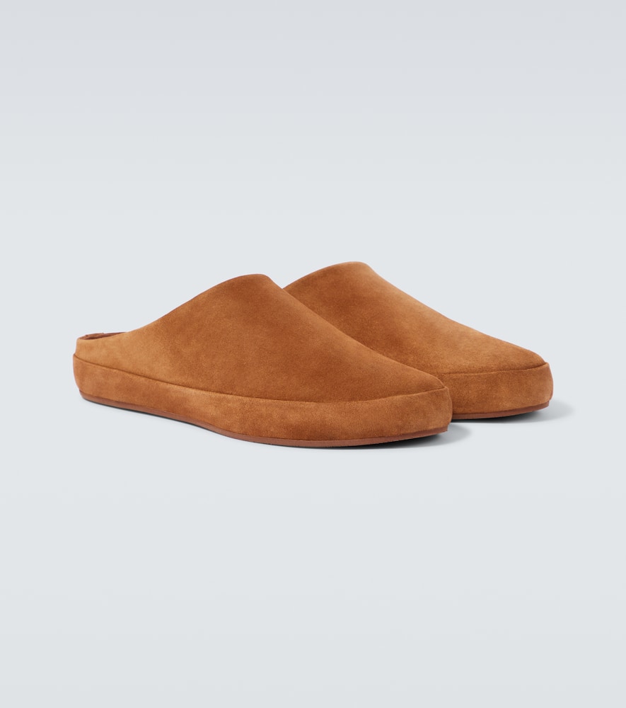 Shop Loro Piana Suede Mules In Brown