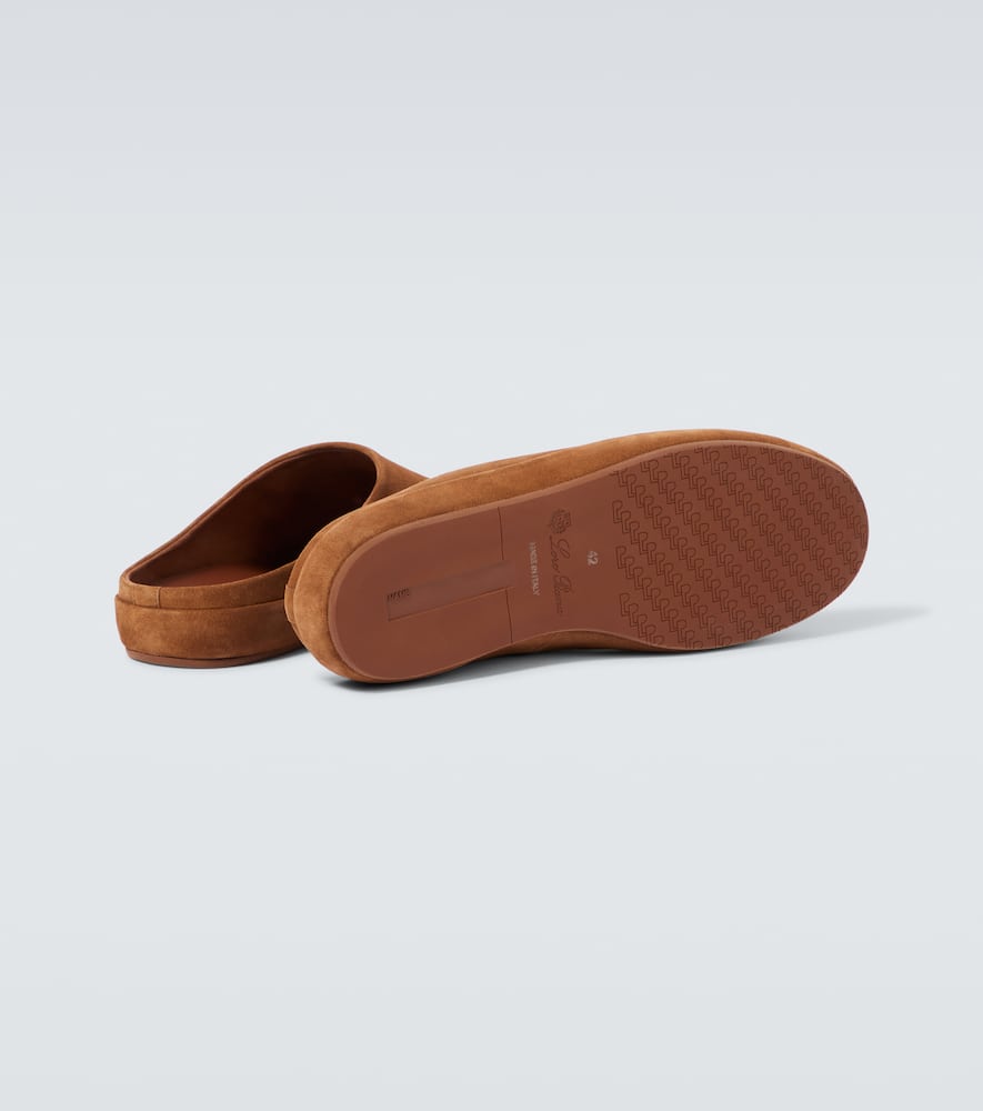 Shop Loro Piana Suede Mules In Brown