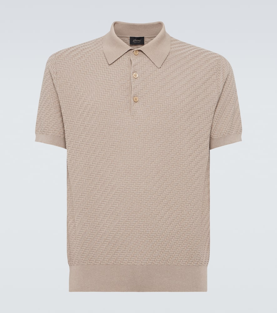 Brioni Cotton, silk and cashmere polo shirt