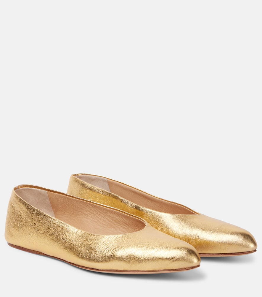 Andre metallic leather ballet flats