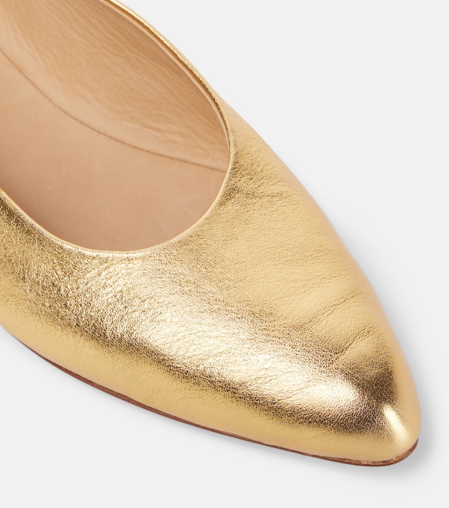 Gabriela Hearst Andre Metallic Leather Ballerina Flats In Gold