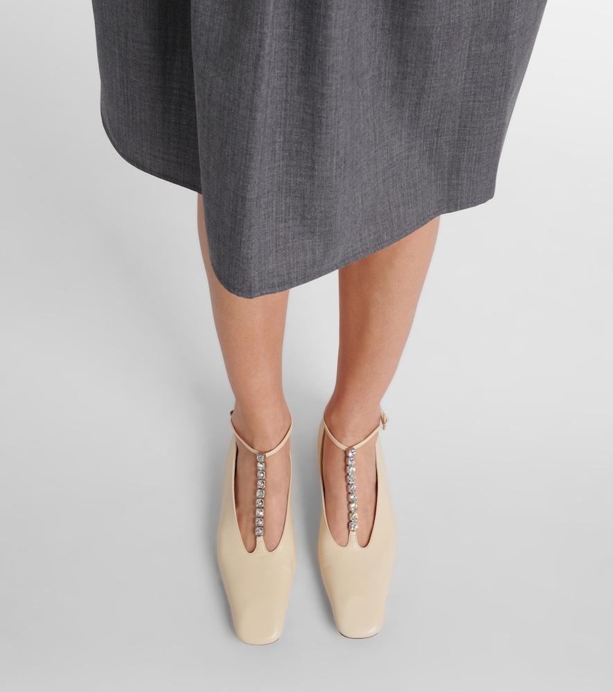 Crystal-Embellished Ballet Flats