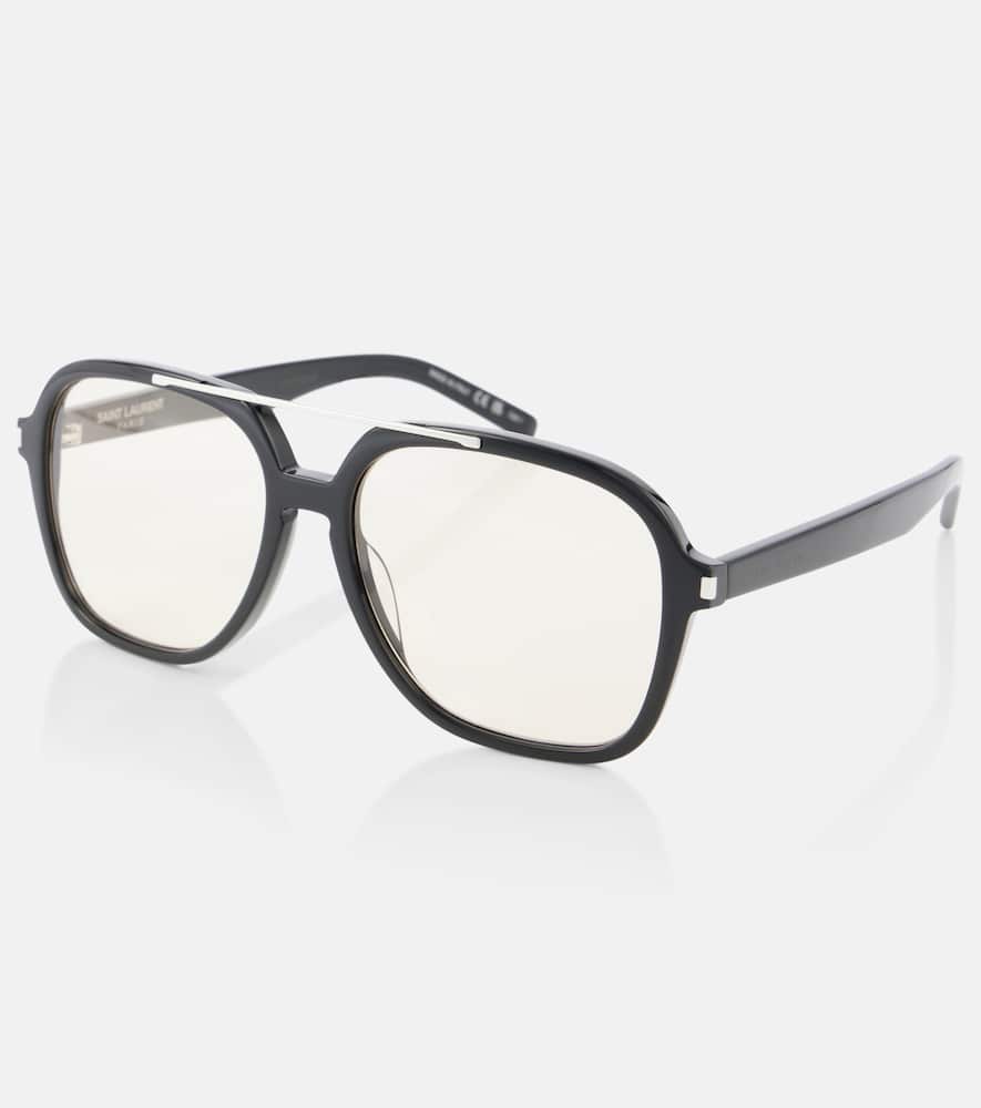 Saint Laurent Square Glasses In Black