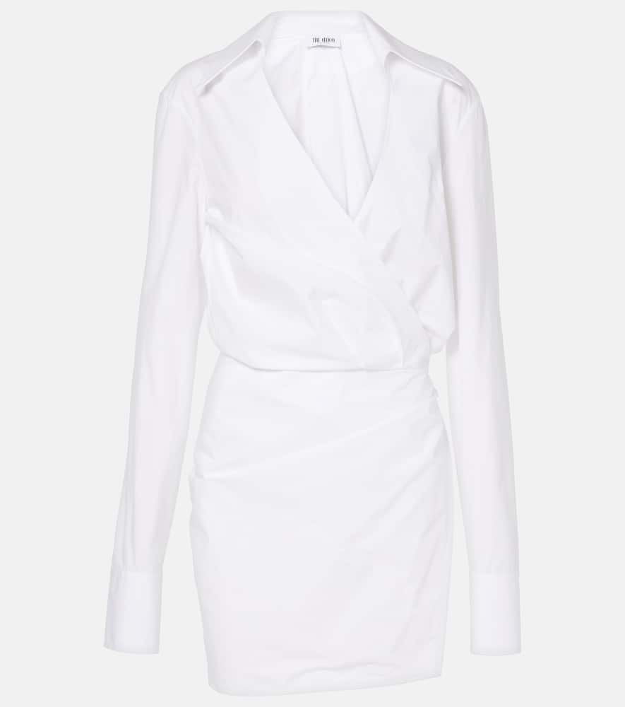Attico Mini Wrap Chemisier Dress With In White
