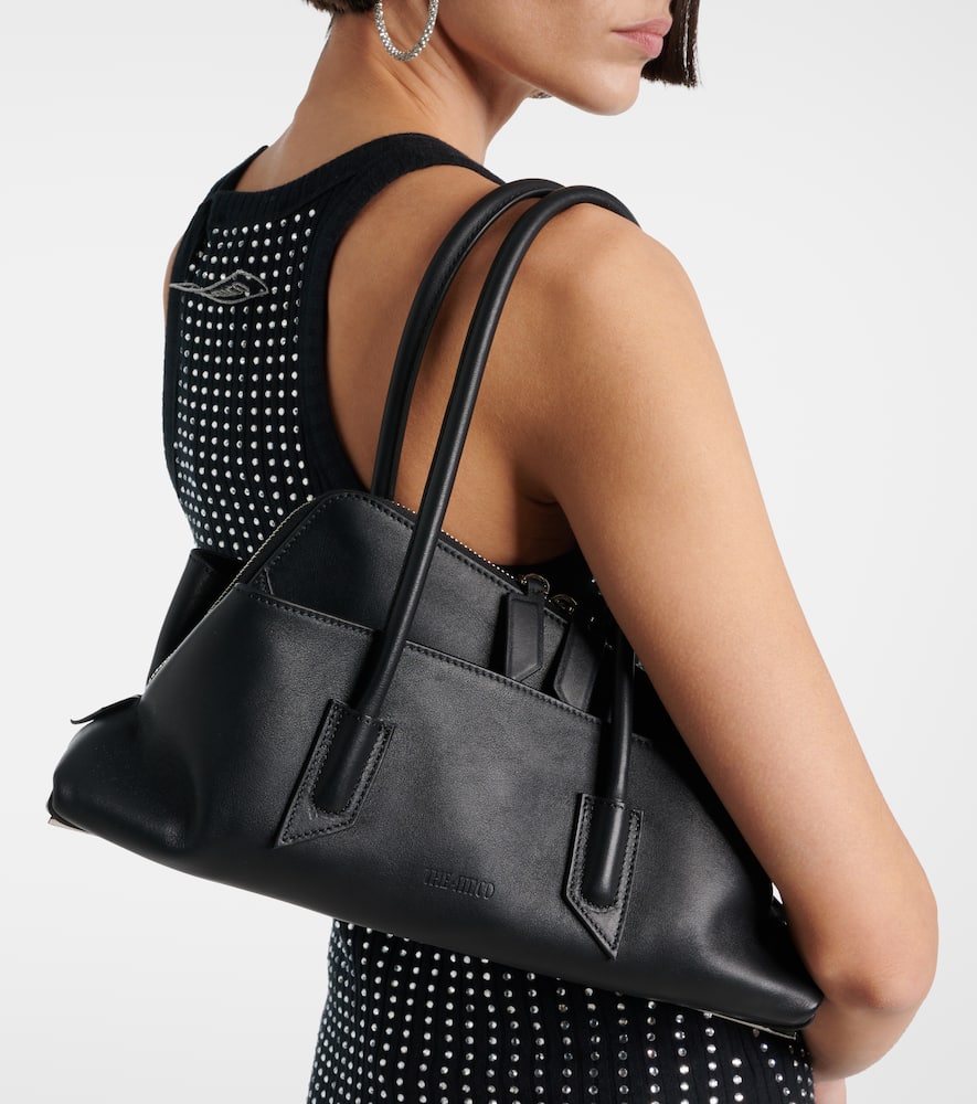 Attico Small La Passeggiata Leather Bag In Black
