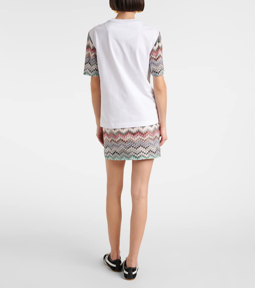 Missoni Short Sleeve T-shirt With Snake Pattern Insert In White