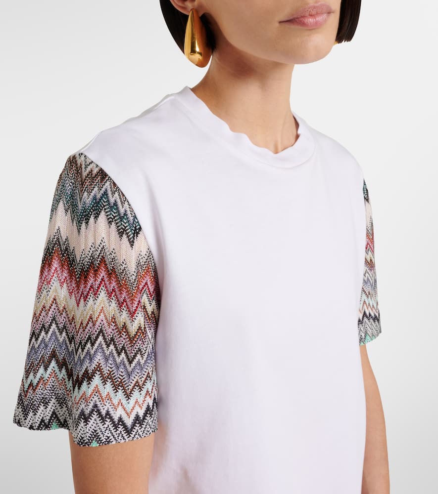 Missoni Short Sleeve T-shirt With Snake Pattern Insert In White