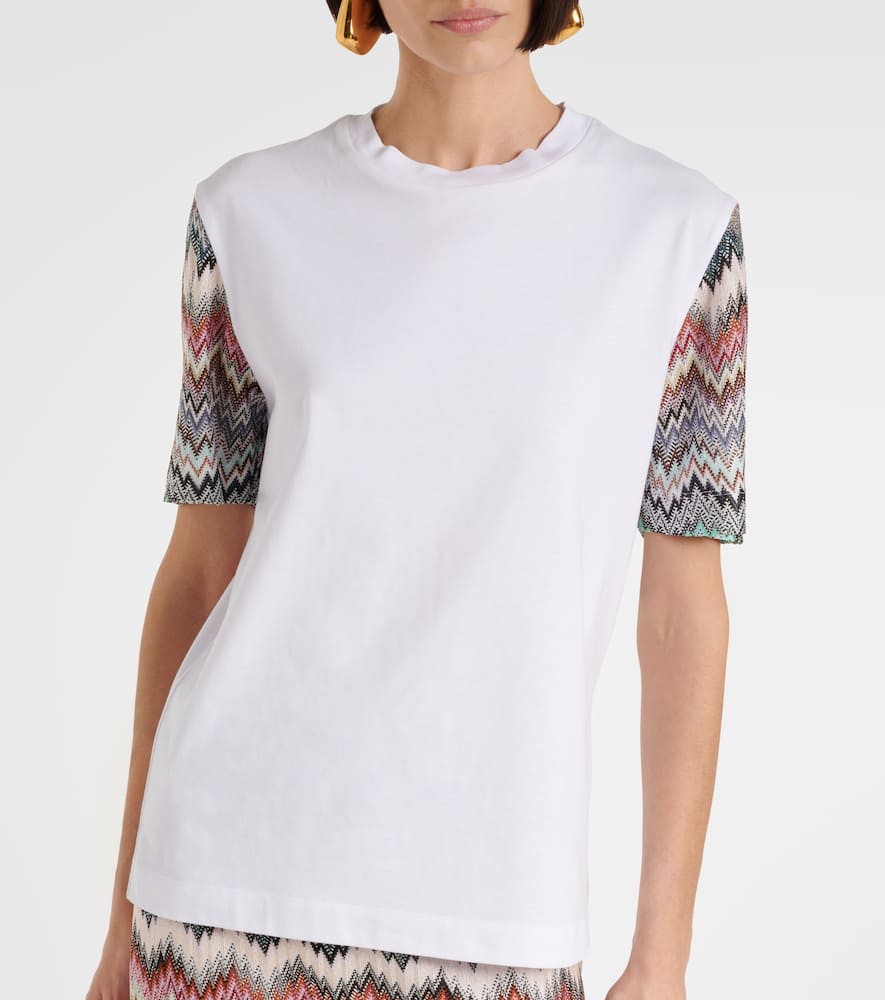 Missoni Short Sleeve T-shirt With Snake Pattern Insert In White