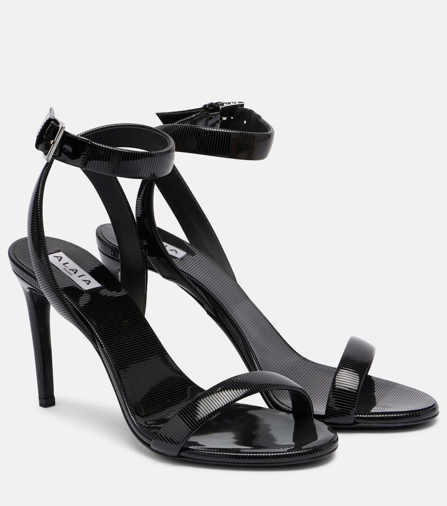 Alaïa Chain trompe l'ail patent leather sandals