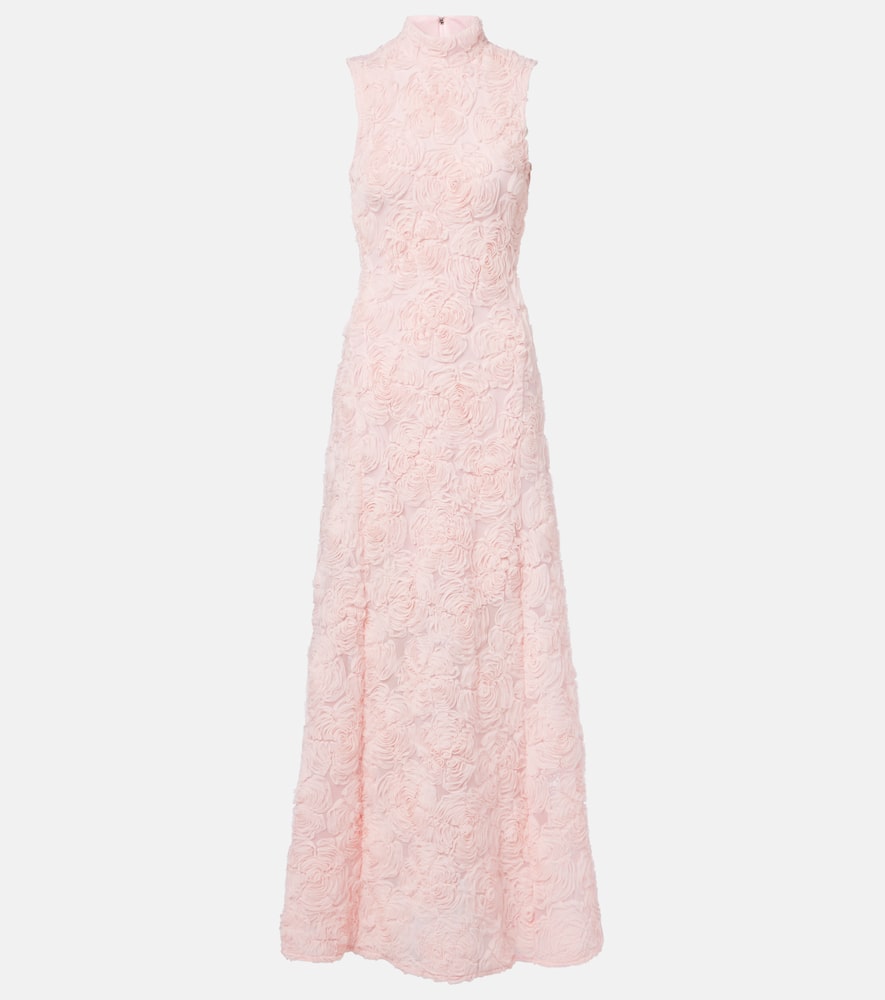 Floral mesh maxi dress