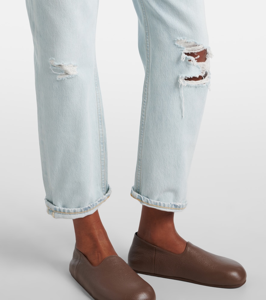 Shop Citizens Of Humanity Dahlia Distressed Low-rise Wide-leg Jeans