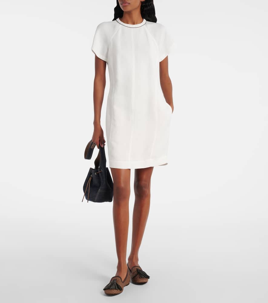 Brunello Cucinelli Monili Twill-minikleid Mit Kettendetail