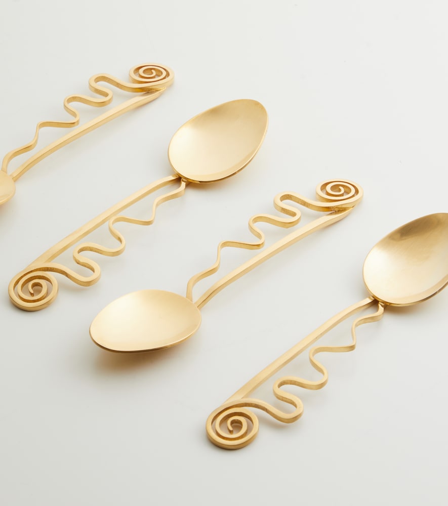  L'objet L'objet Spirale Set Of 4 Cocktail Spoons 