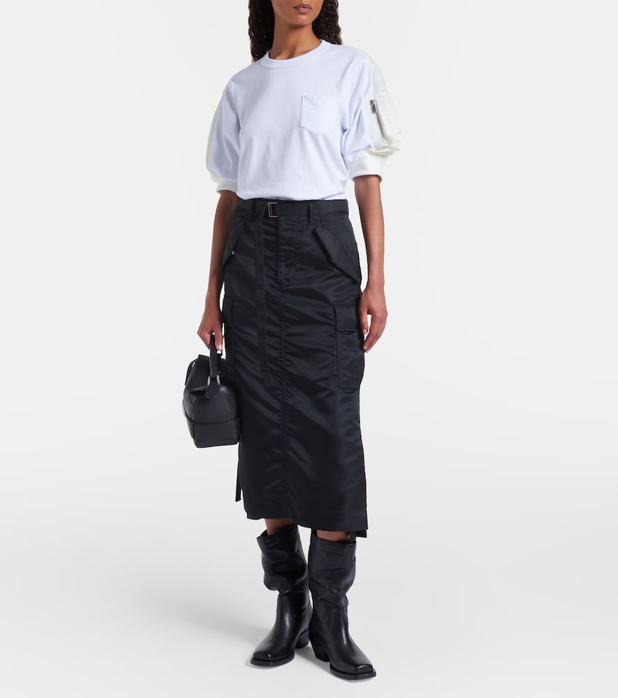 Sacai Cotton jersey and twill T-shirt