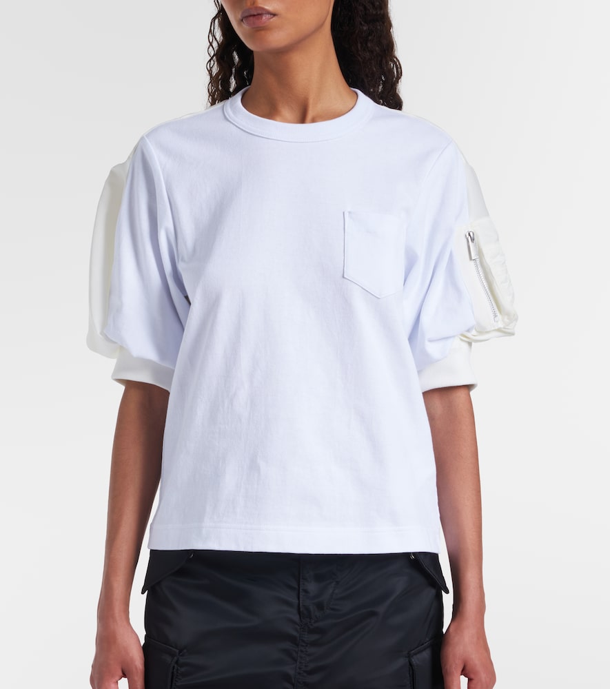 Cotton Jersey And Twill T-Shirt