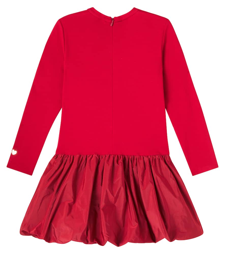 Monnalisa Balloon Dress With Heart Detail In Red