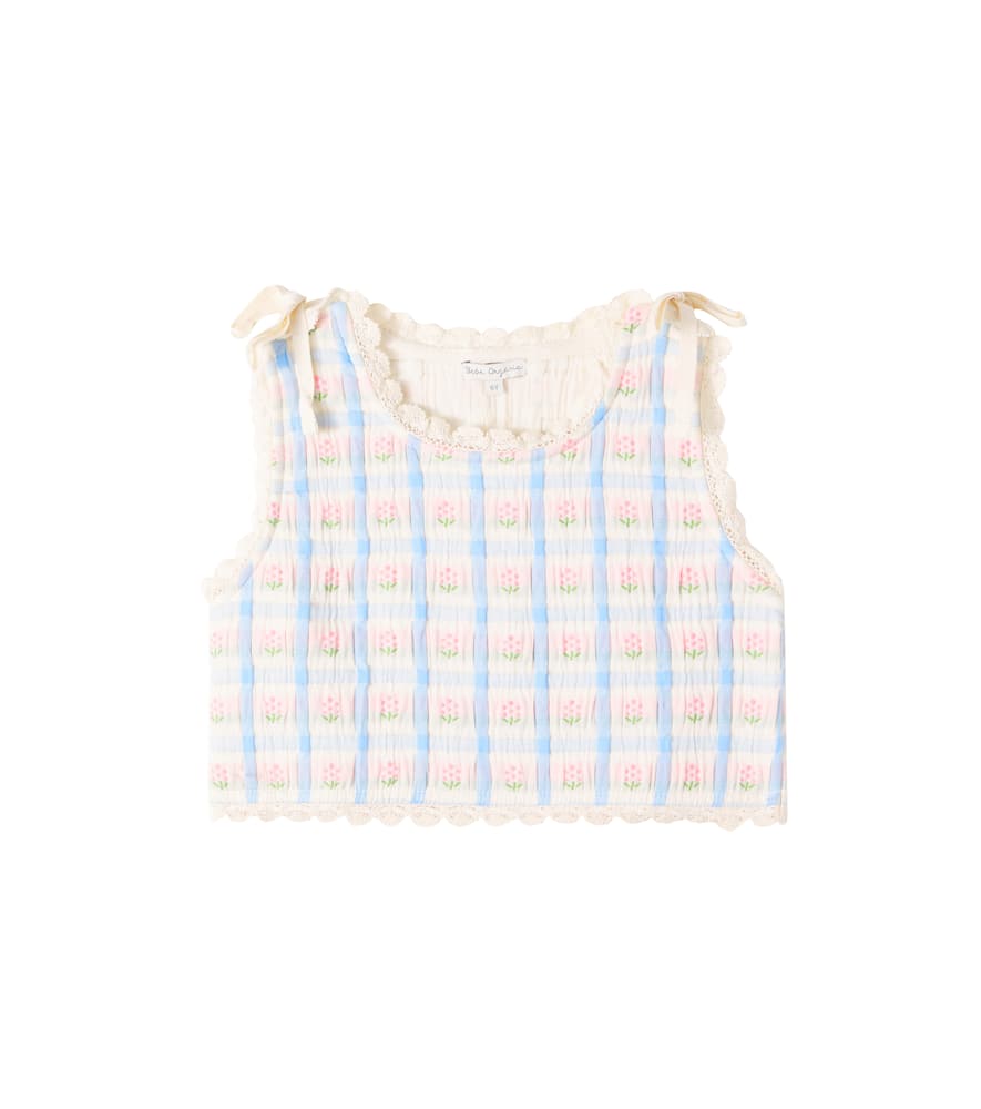 Bebe Organic Zora Knitted Floral Cotton-blend Vest In Multi