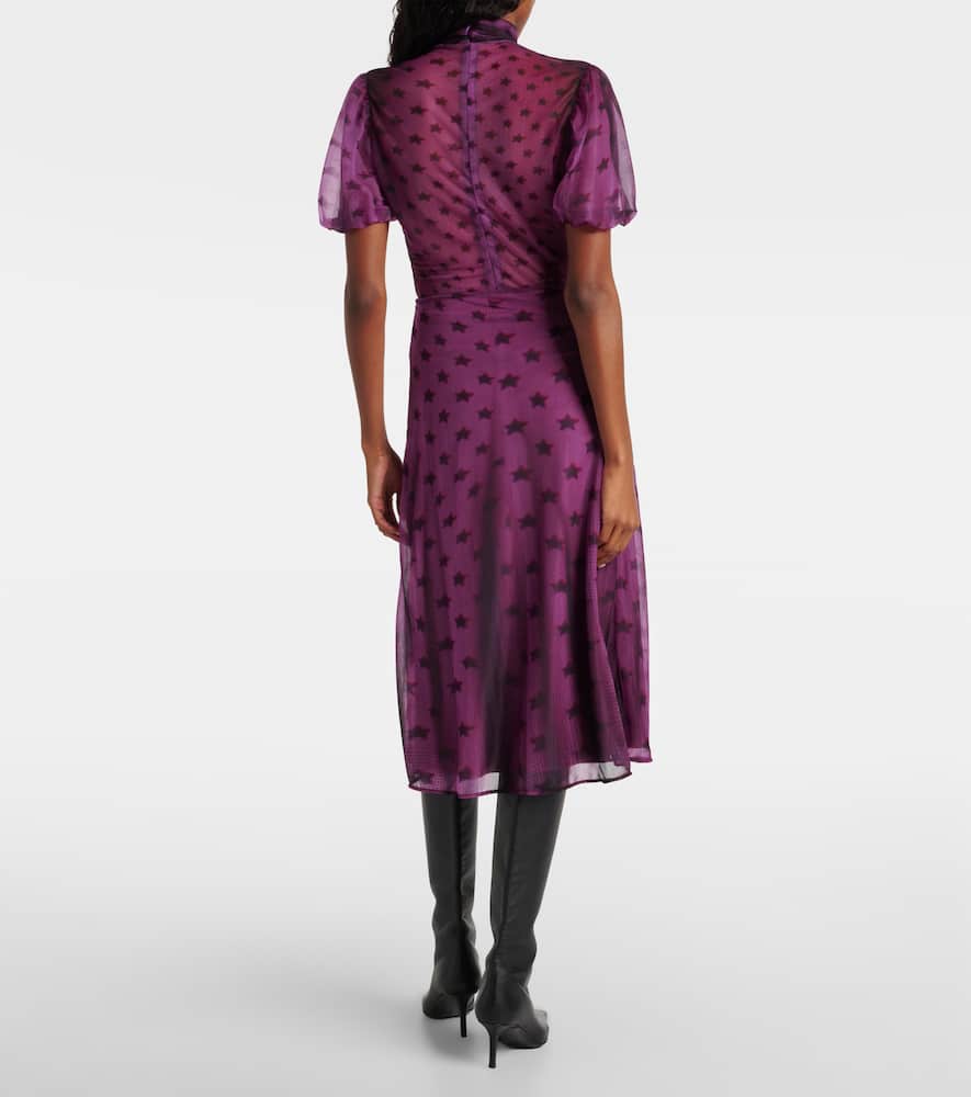 Acne Studios Etima Printed Sheer Midi Skirt In Purple