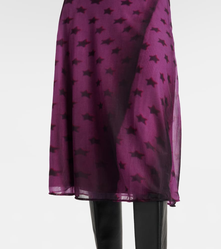 Acne Studios Etima Printed Sheer Midi Skirt In Purple