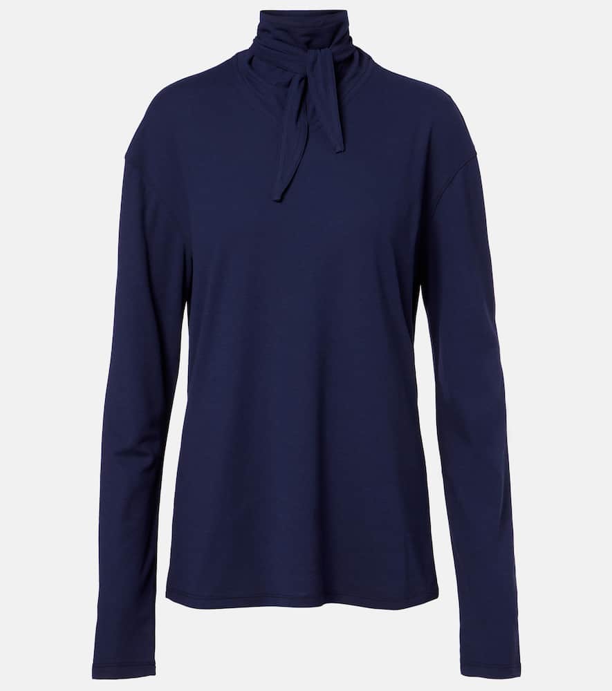 Lemaire Tie-detail Cotton Top In Blue