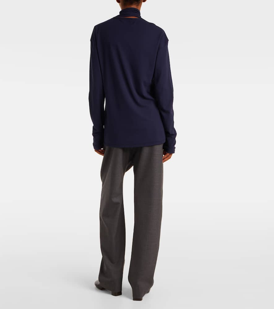 Lemaire Tie-detail Cotton Top In Blue