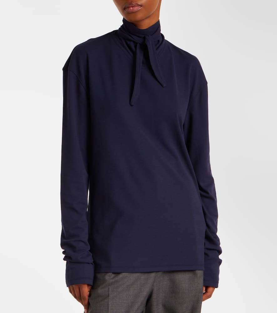 Lemaire Tie-detail Cotton Top In Blue