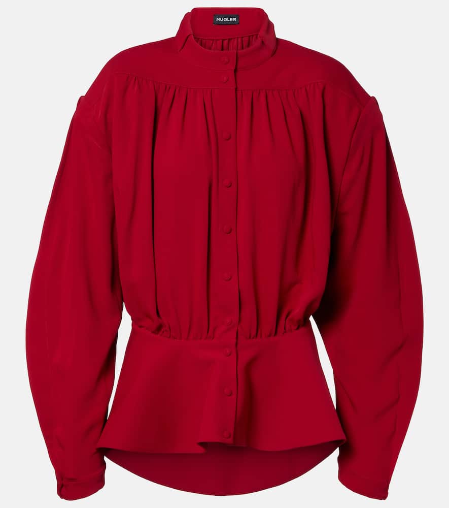 Mugler Re/edit Hiver Russe Crêpe Twill Blouse In Red
