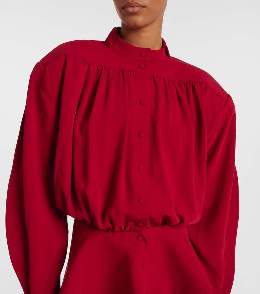 Mugler Re/edit Hiver Russe Crêpe Twill Blouse In Red