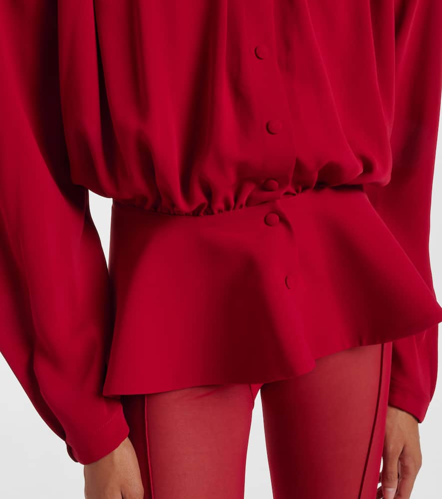Mugler Re/edit Hiver Russe Crêpe Twill Blouse In Red