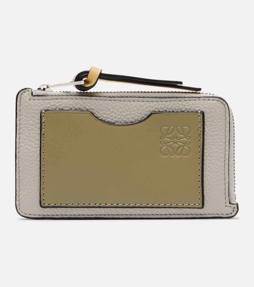 Loewe Leather Card Holder In Gray
