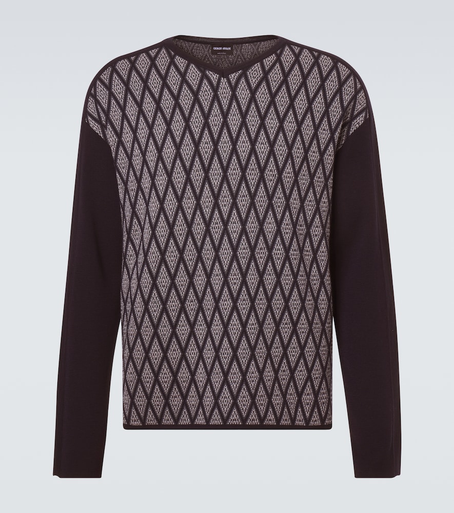 Giorgio Armani Wool and Cashmere Jacquard Sweater