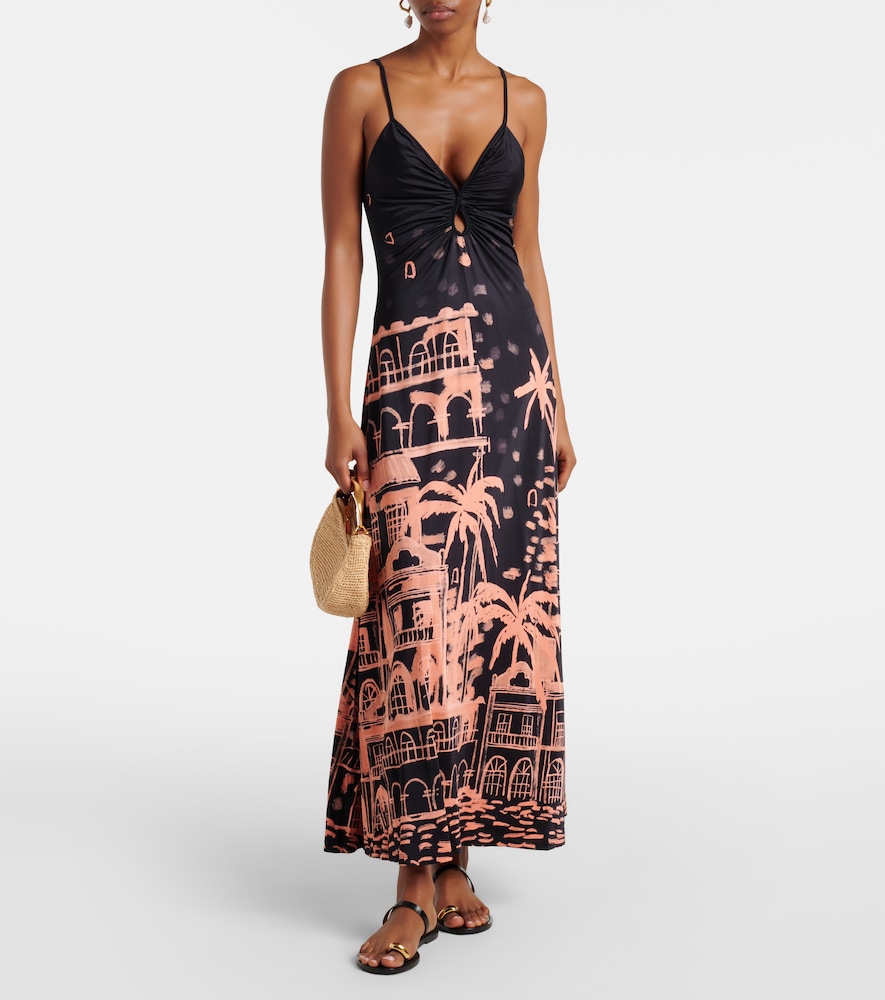 Printed Jersey Maxi Dress