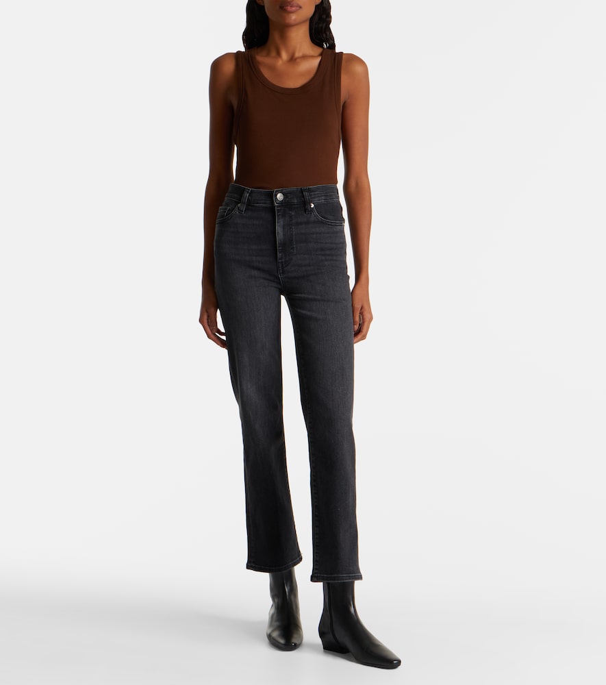 Le Sleek Cropped High-Rise Straight Jeans
