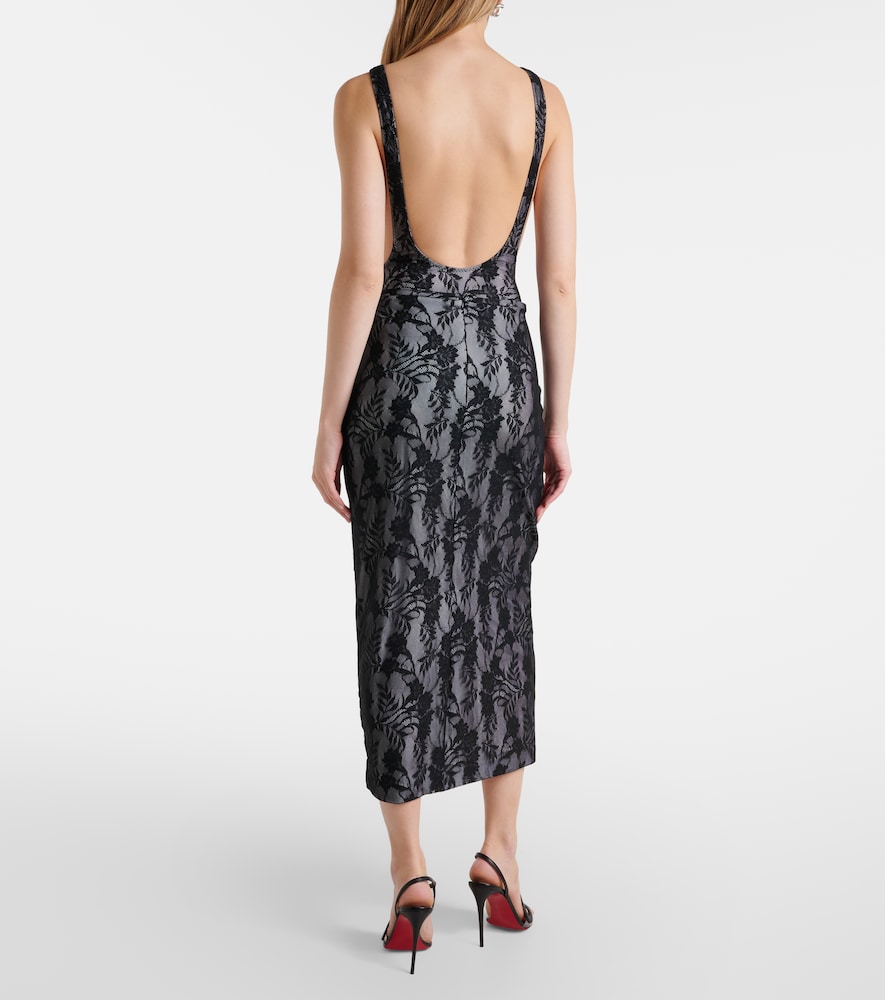 Norma Kamali Lace Midi Skirt In Black | ModeSens