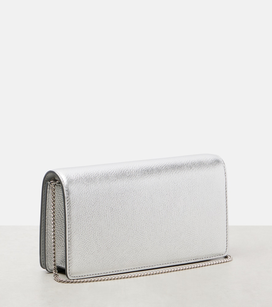  Valentino Garavani Valentino Garavani Clutch Vlogo Mini Aus Metallic-leder 