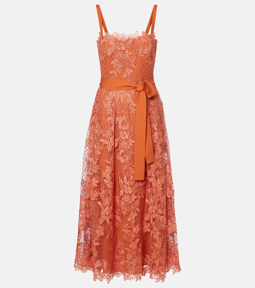 Elie Saab Embroidered lace and tulle cocktail dress