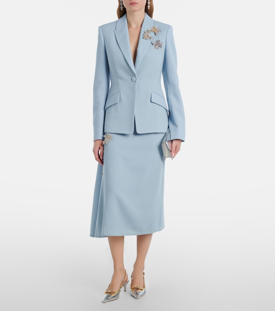  Erdem Erdem Virgin Wool Midi Skirt 