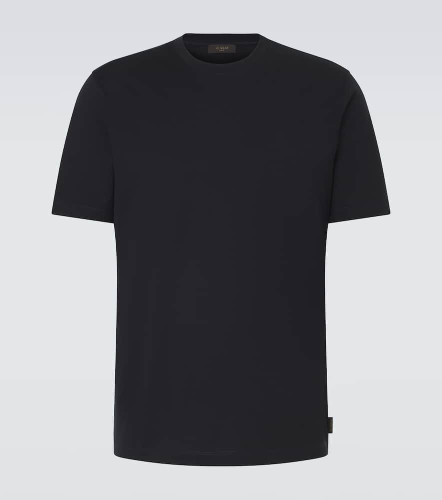 Slowear Cotton And Silk Jersey T-shirt In Blue