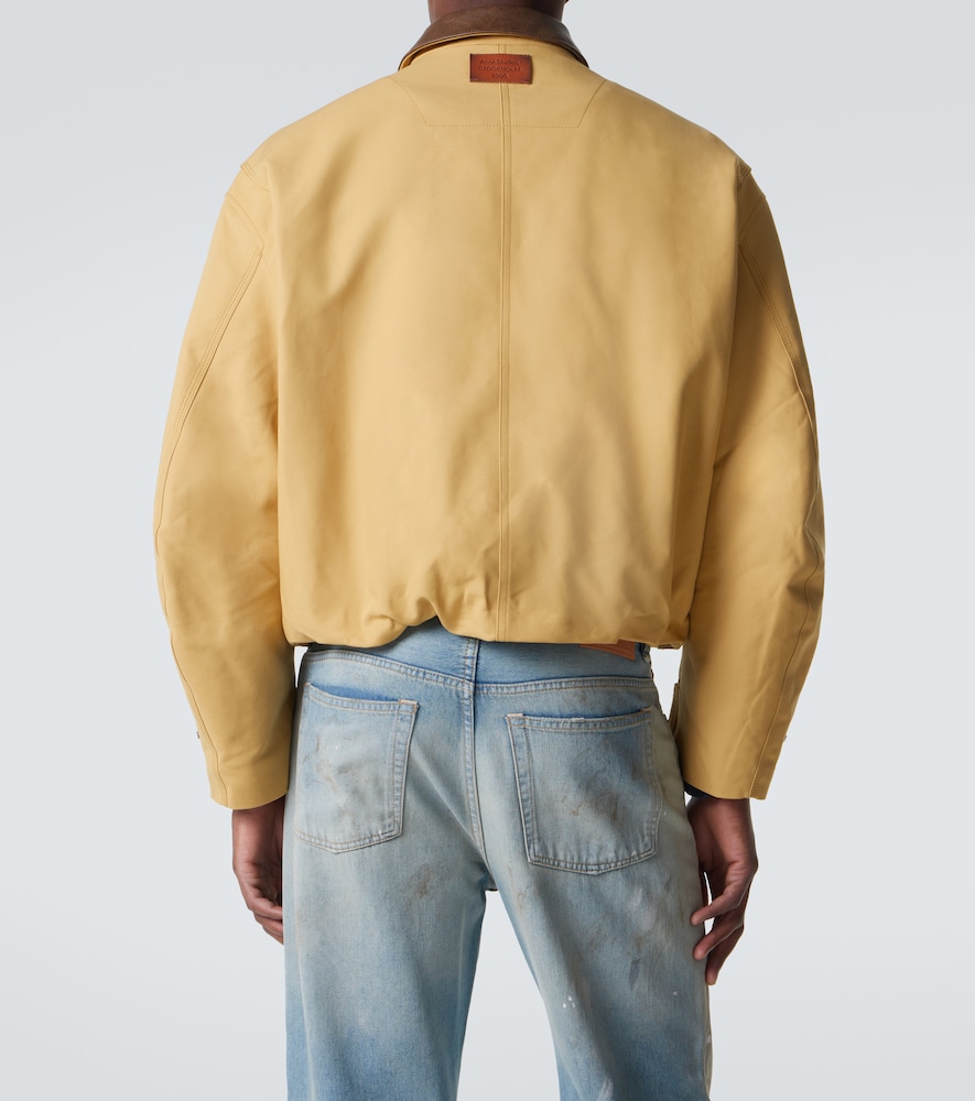  Acne Studios Acne Studios Blouson Aus Baumwollsatin Mit Leder 