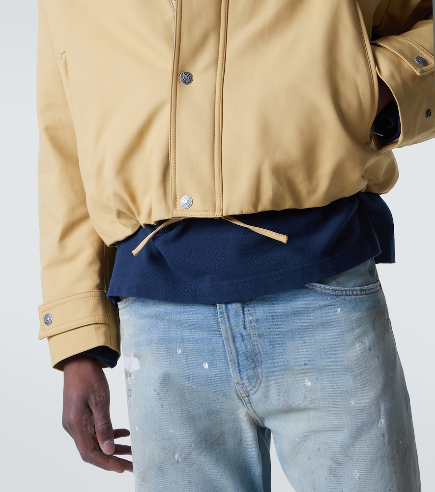  Acne Studios Acne Studios Blouson Aus Baumwollsatin Mit Leder 