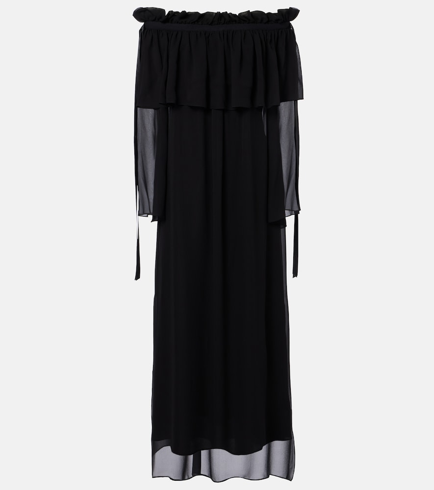 Nina Ricci Gathered sheer silk maxi dress