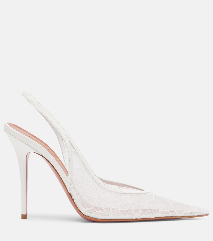  Amina Muaddi Amina Muaddi Anok Lace Slingback Pumps 