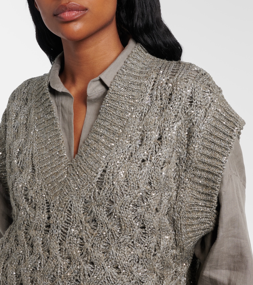  Brunello Cucinelli Brunello Cucinelli Sequined Sweater Vest 