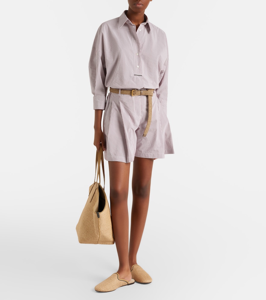 Brunello Cucinelli Striped cotton-blend shirt