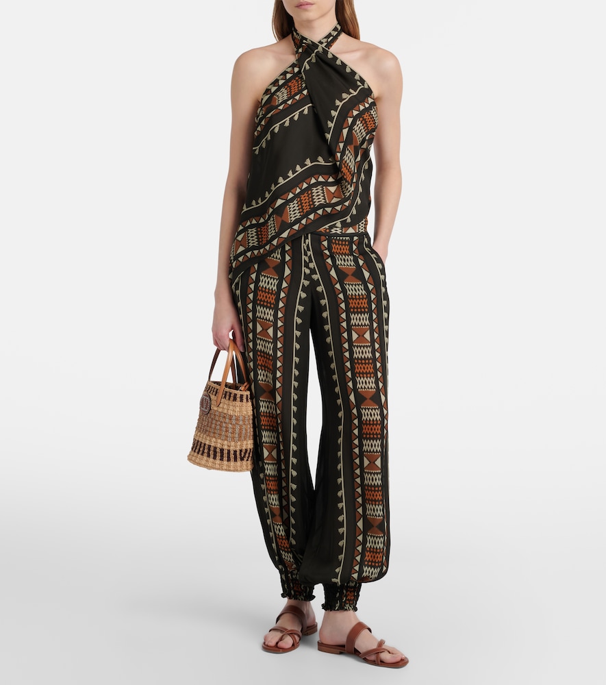Johanna Ortiz Ancestral printed silk georgette top