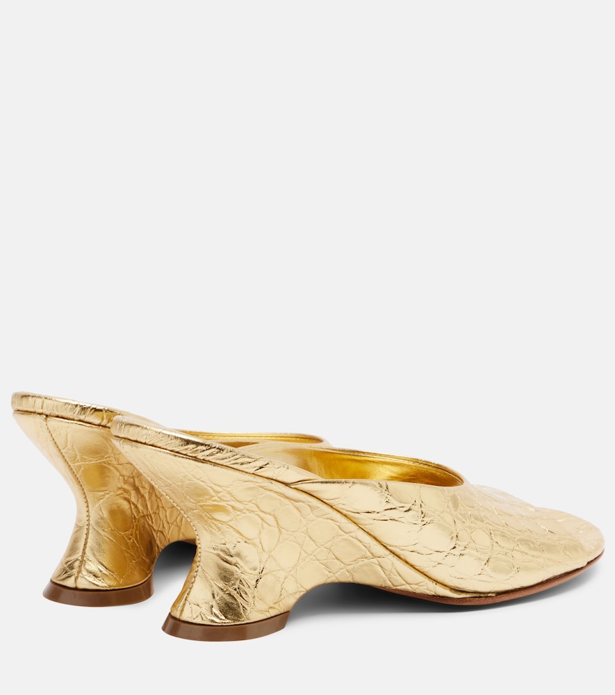  Dries Van Noten Dries Van Noten Metallic Leather Sandals 