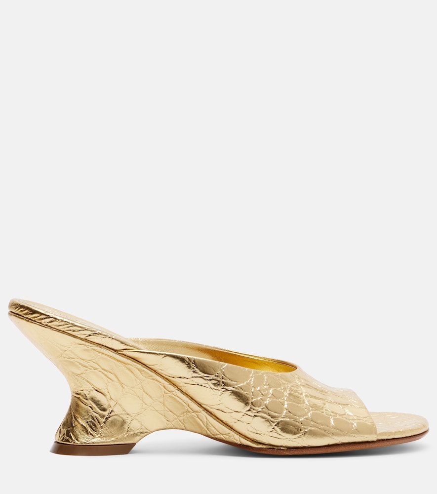  Dries Van Noten Dries Van Noten Metallic Leather Sandals 